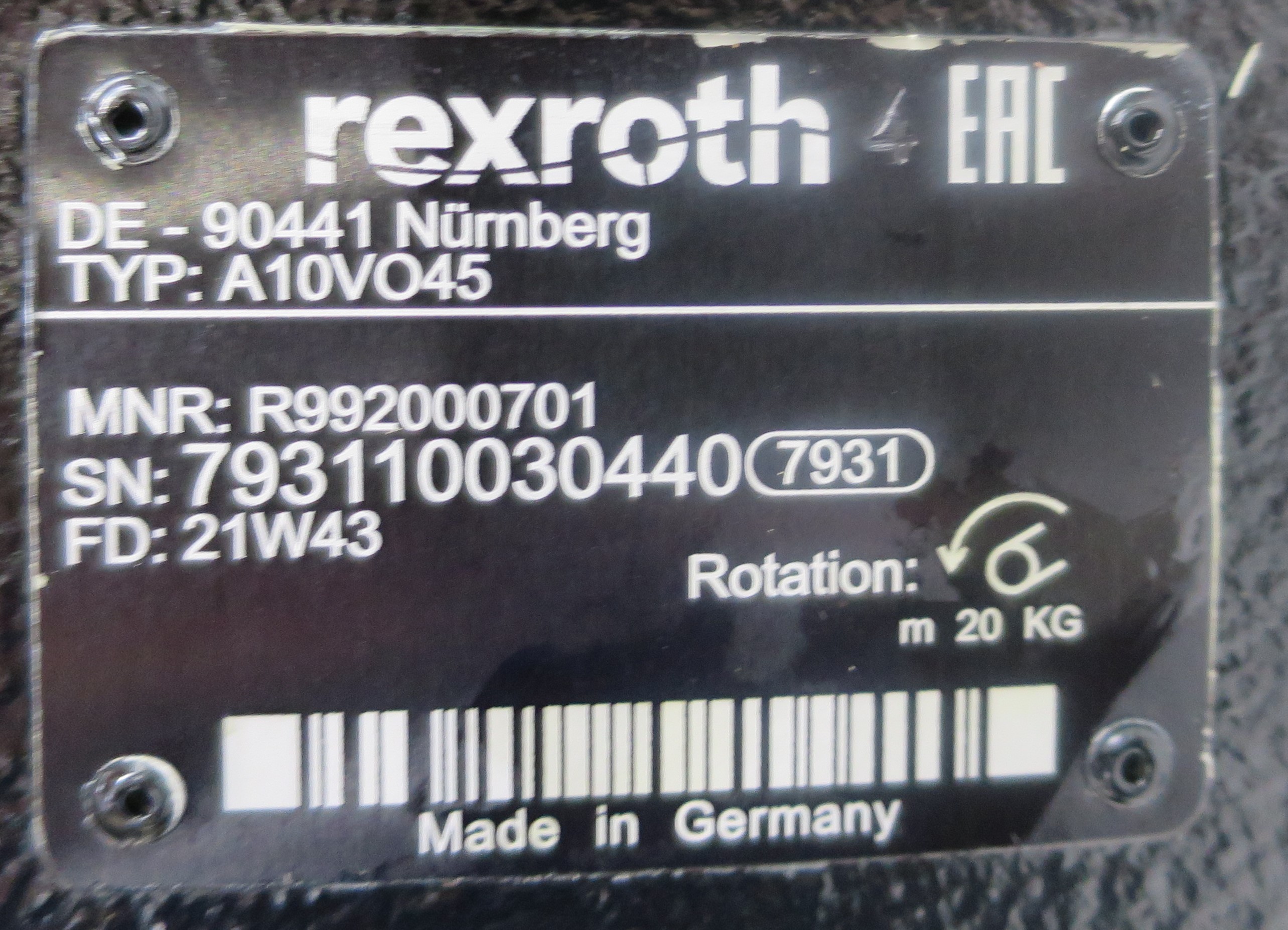 BOSCH REXROTH No. R992000701