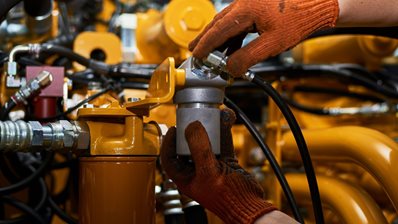 hydraulic pipes maintenance on heavy industry machine