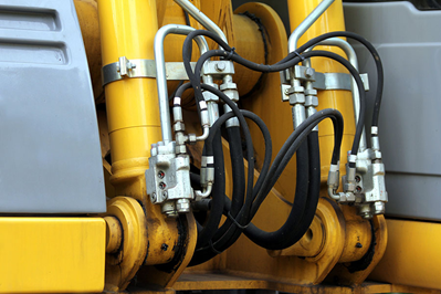 hydraulic pipes of heavy industry machine.
